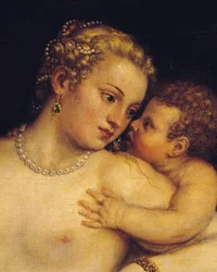 Venus Delighting Herself with Love and Music, 1545 (detail)